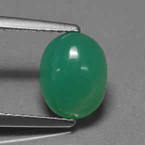 1.96カラットの天然グリーンクリソプレーズ（9×7 mm・オーバルカット）