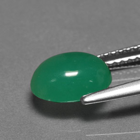 1.96カラットの天然グリーンクリソプレーズ（9×7 mm・オーバルカット）