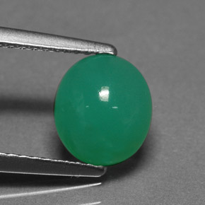 1.76カラットの天然グリーンクリソプレーズ（8×7.1 mm・オーバルカット）