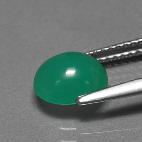 1.76カラットの天然グリーンクリソプレーズ（8×7.1 mm・オーバルカット）