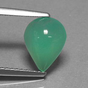 1.62カラットの天然グリーンクリソプレーズ（9.6×7.4 mm・洋梨の形）