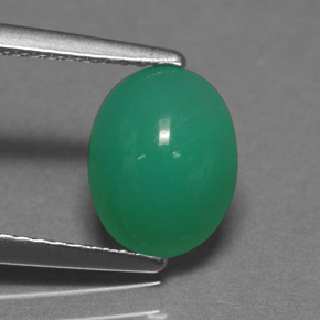 1.72カラットの天然グリーンクリソプレーズ（9.1×7.1 mm・オーバルカット）