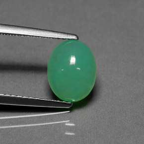 1.90カラットの天然グリーンクリソプレーズ（9×7.1 mm・オーバルカット）