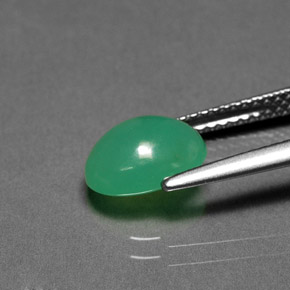 1.90カラットの天然グリーンクリソプレーズ（9×7.1 mm・オーバルカット）