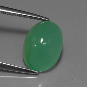 3.18カラットの天然グリーンクリソプレーズ（11×8.1 mm・オーバルカット）