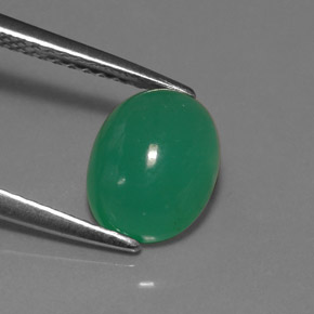 2.14カラットの天然グリーンクリソプレーズ（8.9×7 mm・オーバルカット）