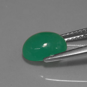 2.14カラットの天然グリーンクリソプレーズ（8.9×7 mm・オーバルカット）