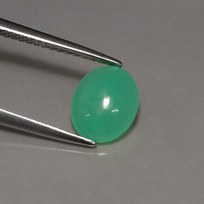 1.21カラットの天然グリーンクリソプレーズ（8.8×7.1 mm・オーバルカット）