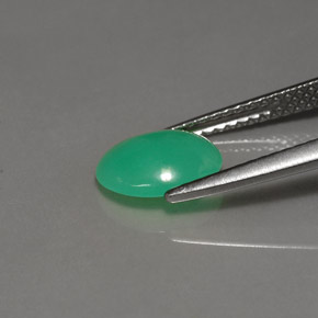 1.21カラットの天然グリーンクリソプレーズ（8.8×7.1 mm・オーバルカット）