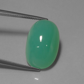 16.67カラットの天然グリーンクリソプレーズ（19.1×12.4 mm・透明）