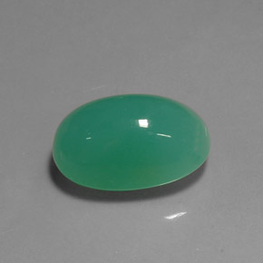 16.67カラットの天然グリーンクリソプレーズ（19.1×12.4 mm・透明）