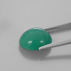 4.38カラットの天然グリーンクリソプレーズ（11.4×9.8 mm・オーバルカット）