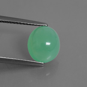 2.64カラットの天然グリーンクリソプレーズ（9.5×8.3 mm・透明）