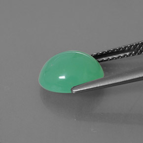 2.64カラットの天然グリーンクリソプレーズ（9.5×8.3 mm・透明）