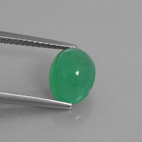 2.44カラットの天然グリーンクリソプレーズ（9×7.1 mm・透明）