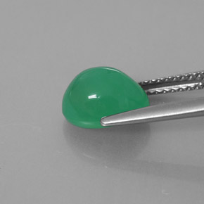 2.44カラットの天然グリーンクリソプレーズ（9×7.1 mm・透明）