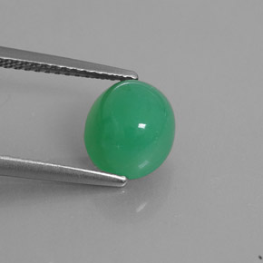 2.43カラットの天然グリーンクリソプレーズ（8.7×7.6 mm・透明）