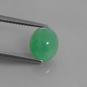 2.92カラットの天然グリーンクリソプレーズ（9.6×8 mm・透明）