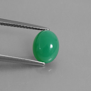 1.91カラットの天然グリーンクリソプレーズ（9.1×7.1 mm・透明）