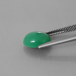 1.91カラットの天然グリーンクリソプレーズ（9.1×7.1 mm・透明）