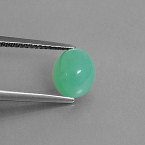 2.34カラットの天然グリーンクリソプレーズ（8.8×7.3 mm・透明）