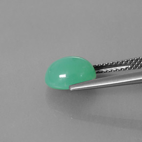 2.34カラットの天然グリーンクリソプレーズ（8.8×7.3 mm・透明）