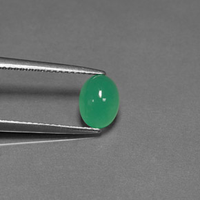 1.51カラットの天然グリーンクリソプレーズ（7.9×5.9 mm・透明）