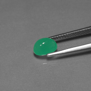 1.51カラットの天然グリーンクリソプレーズ（7.9×5.9 mm・透明）