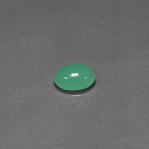 1.27カラットの天然グリーンクリソプレーズ（8.3×6.4 mm・透明）
