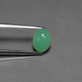 1.27カラットの天然グリーンクリソプレーズ（8.3×6.4 mm・透明）