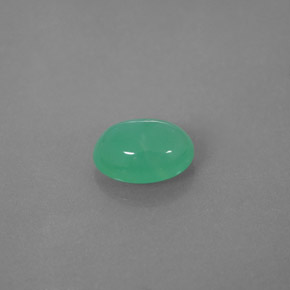 1.42カラットの天然グリーンクリソプレーズ（8.3×6.2 mm・透明）