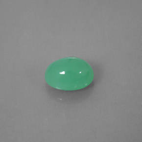 1.66カラットの天然グリーンクリソプレーズ（8.3×6.1 mm・透明）