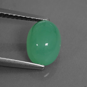 2.04カラットの天然グリーンクリソプレーズ（8.6×6.2 mm・透明）