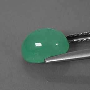 2.04カラットの天然グリーンクリソプレーズ（8.6×6.2 mm・透明）