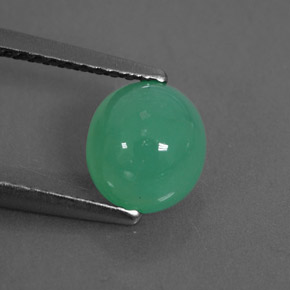 1.38カラットの天然グリーンクリソプレーズ（7.4×6.7 mm・透明）
