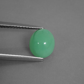 2.05カラットの天然グリーンクリソプレーズ（8.5×7.2 mm・透明）
