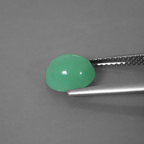 2.05カラットの天然グリーンクリソプレーズ（8.5×7.2 mm・透明）
