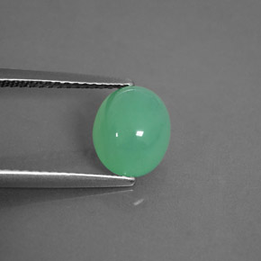 2.05カラットの天然グリーンクリソプレーズ（8.5×7.1 mm・透明）