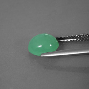 2.05カラットの天然グリーンクリソプレーズ（8.5×7.1 mm・透明）