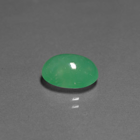 2.61カラットの天然グリーンクリソプレーズ（10.2×7.9 mm・透明）