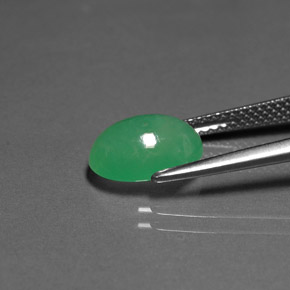 2.61カラットの天然グリーンクリソプレーズ（10.2×7.9 mm・透明）