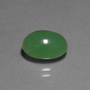 3.42カラットの天然グリーンクリソプレーズ（10.8×8.5 mm・透明）