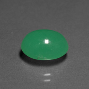 4.22カラットの天然グリーンクリソプレーズ（11.2×9.1 mm・透明）