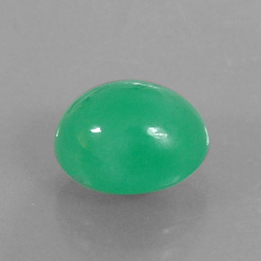 3.45カラットの天然グリーンクリソプレーズ（9.9×8.1 mm・オーバルカット）