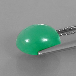 3.45カラットの天然グリーンクリソプレーズ（9.9×8.1 mm・オーバルカット）