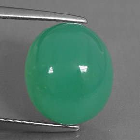 5.35カラットの天然グリーンクリソプレーズ（11.1×9.7 mm・オーバルカット）