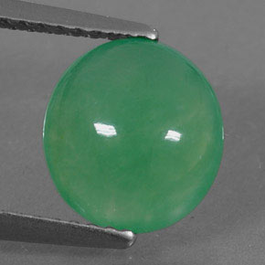 2.15カラットの天然グリーンクリソプレーズ（9.2×8.5 mm・透明）