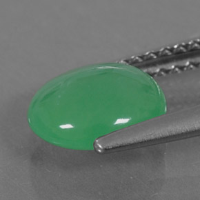 1.27カラットの天然グリーンクリソプレーズ（7.8×7.1 mm・オーバルカット）