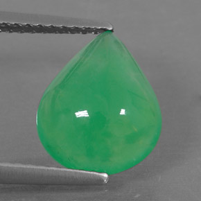 2.68カラットの天然グリーンクリソプレーズ（11.2×9.2 mm・洋梨の形）