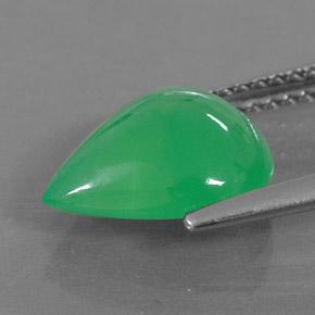 2.68カラットの天然グリーンクリソプレーズ（11.2×9.2 mm・洋梨の形）